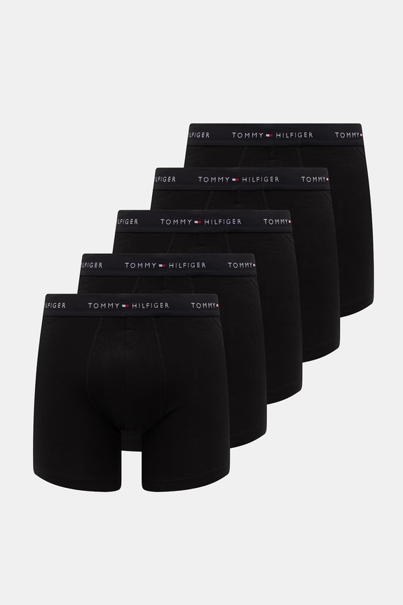 Tommy Hilfiger boxerky pánske bavlnené s elastanom 5-pak čierna UM0UM03751