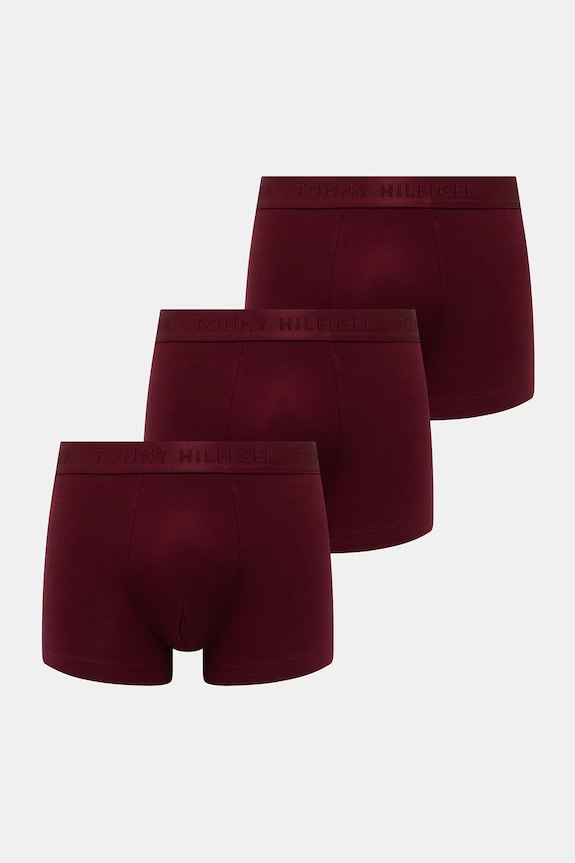 Tommy Hilfiger boxerky pánske 3-pak burgundské UM0UM03755