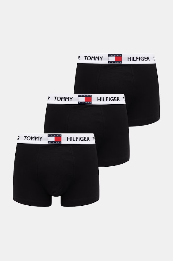 Tommy Hilfiger boxerky pánske bavlnené s elastanom 3-pak čierna UM0UM03835