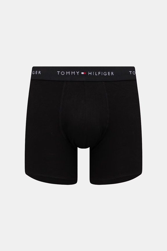 Ανδρικά βαμβακερά μποξεράκια Tommy Hilfiger με ελαστάνη 3-pack μαύρο UM0UM03874