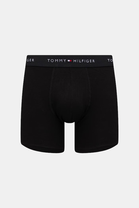 Ανδρικά βαμβακερά μποξεράκια Tommy Hilfiger με ελαστάνη 3-pack μαύρο UM0UM03874