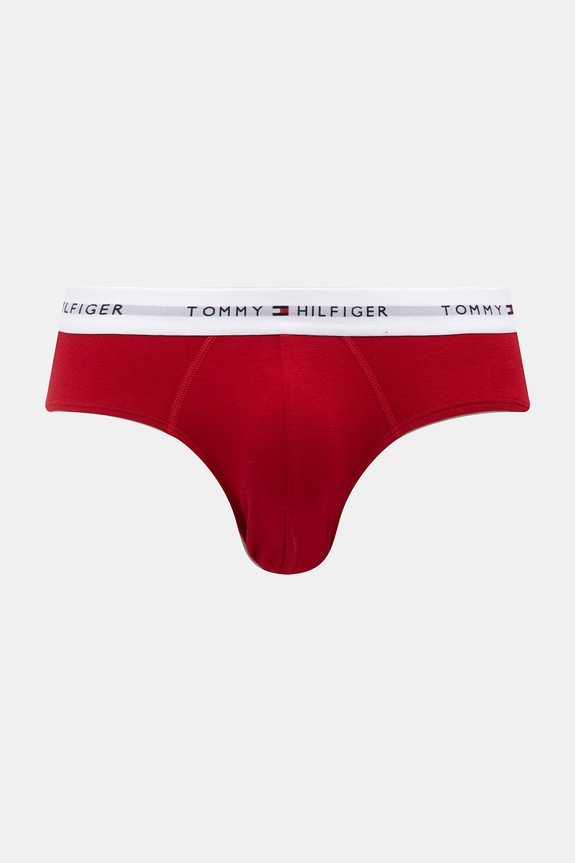 Tommy Hilfiger slipy pánske bavlnené s elastanom 3-pak červená UM0UM03875