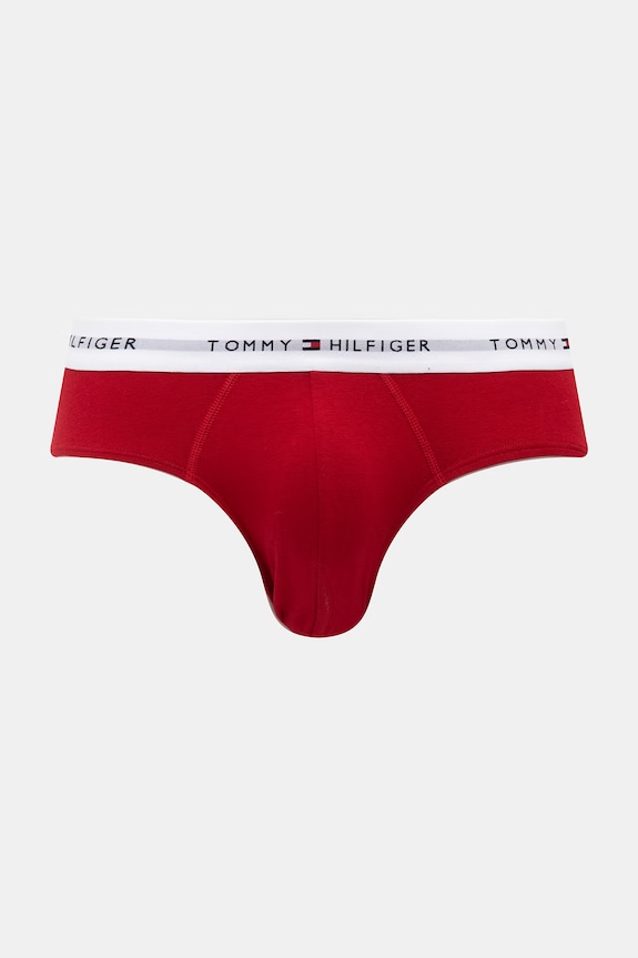 Tommy Hilfiger slipy pánske bavlnené s elastanom 3-pak červená UM0UM03875