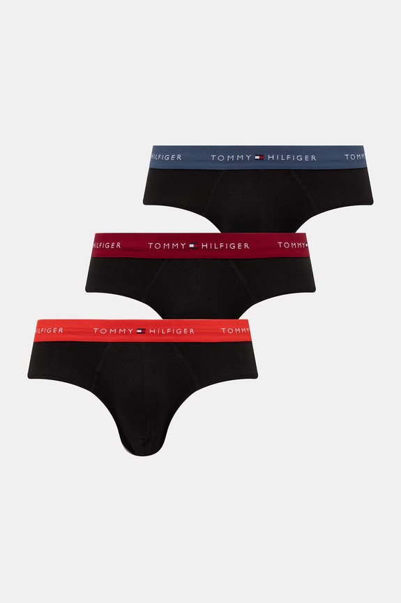Tommy Hilfiger slipy pánske bavlnené s elastanom 3-pak čierna UM0UM03876