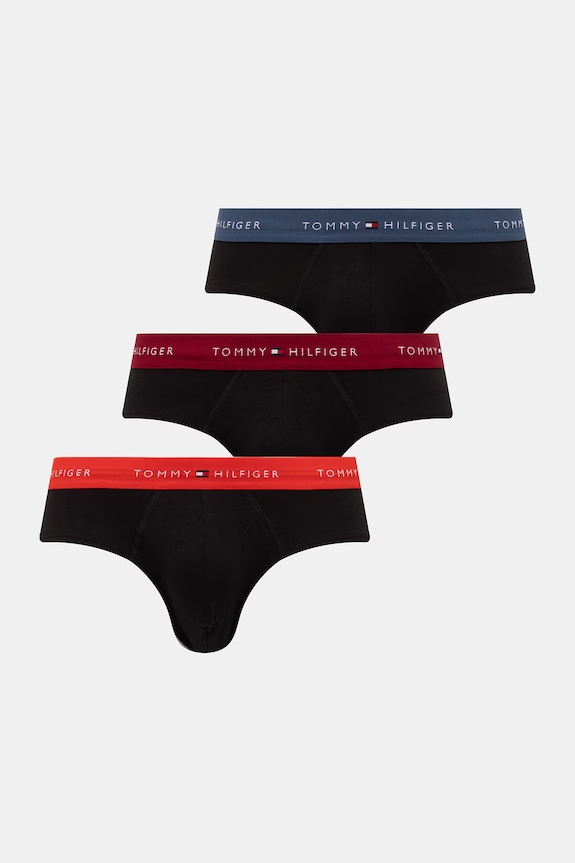 Tommy Hilfiger slipy pánske bavlnené s elastanom 3-pak čierna UM0UM03876