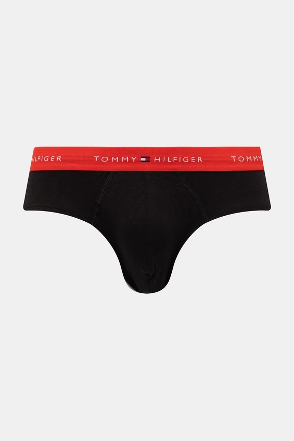 Tommy Hilfiger slipy pánske bavlnené s elastanom 3-pak UM0UM03876 čierna SS26