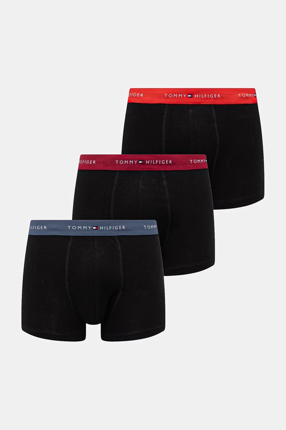 Tommy Hilfiger boxerky pánske bavlnené s elastanom 3-pak čierna UM0UM03890