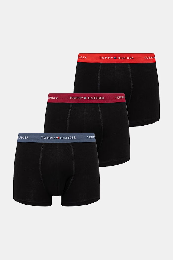 Tommy Hilfiger boxerky pánske bavlnené s elastanom 3-pak čierna UM0UM03890
