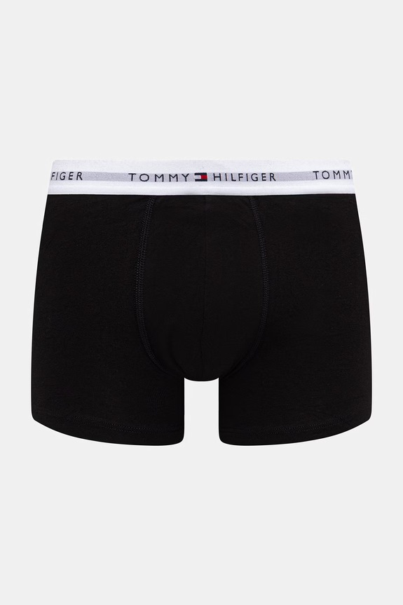 Tommy Hilfiger priliehavé boxerky pánske bavlnené s elastanom 5-pak UM0UM03893 čierna SS26