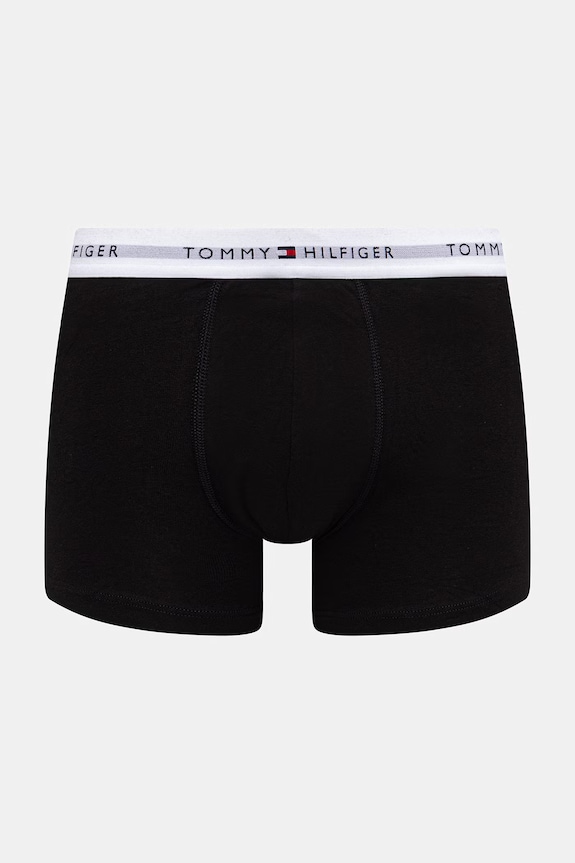 Tommy Hilfiger priliehavé boxerky pánske bavlnené s elastanom 5-pak UM0UM03893 čierna SS26