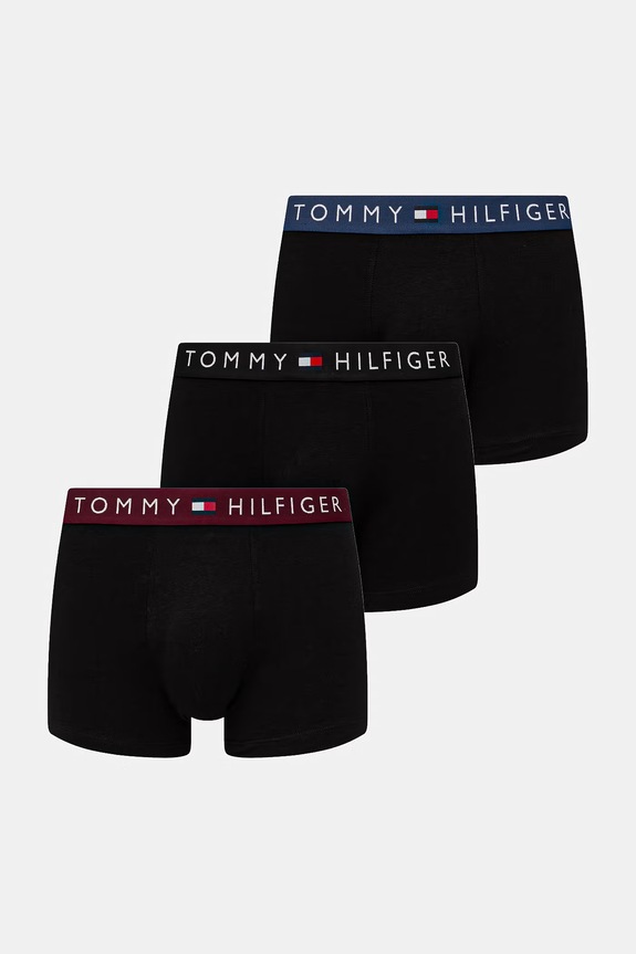 Tommy Hilfiger testhezálló boxeralsó férfi pamut elasztánnal 3-as csomag fekete UM0UM03908