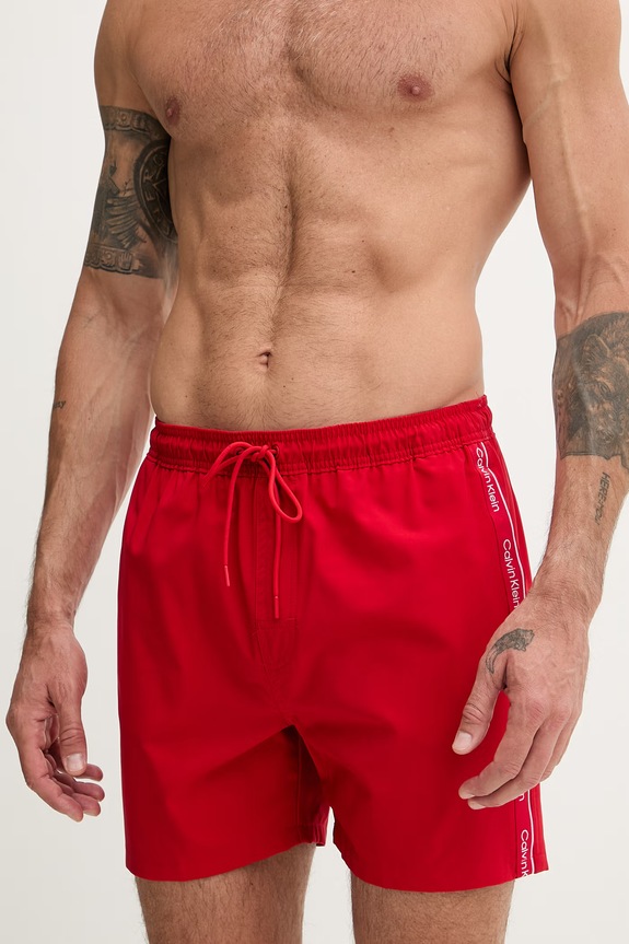 Calvin Klein plavecké šortky pánske LV00N61002 červená SS26