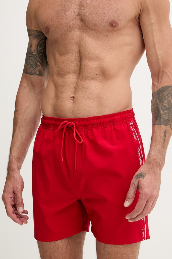 Calvin Klein plavecké šortky pánske LV00N61002 červená SS26