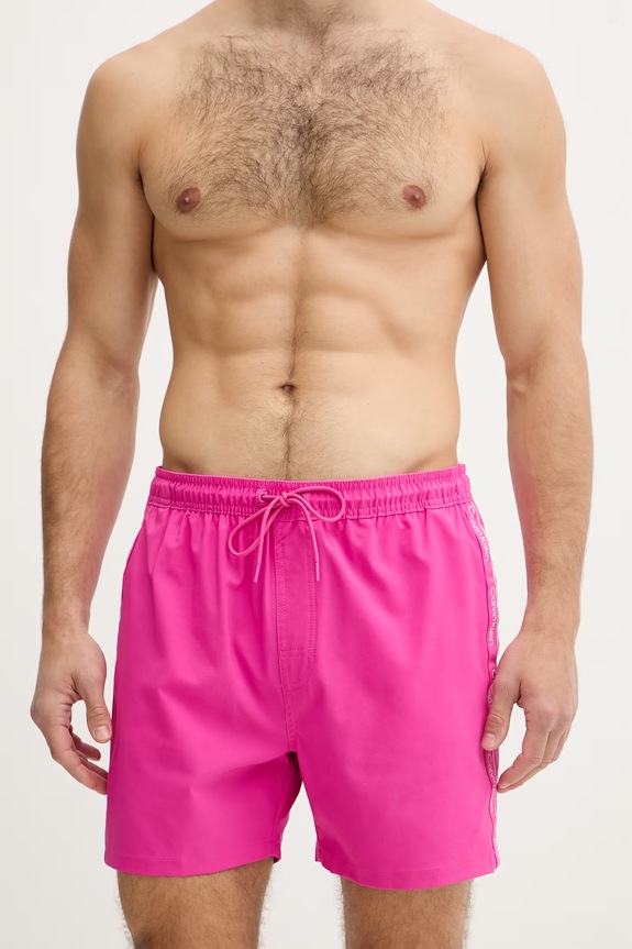 Calvin Klein pantaloni scurți de baie bărbați LV00N61002 roz SS26