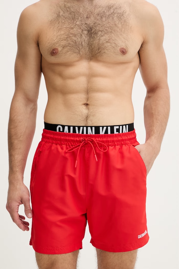 Calvin Klein pantaloni scurți de baie bărbați LV00N61015 rosu SS26