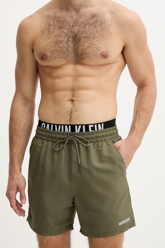 Calvin Klein plavecké šortky pánske LV00N61015 zelená SS26
