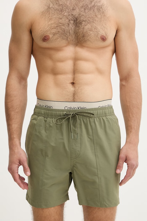 Calvin Klein plavecké šortky pánske LV00N61017 zelená SS26