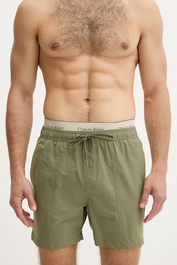Calvin Klein plavecké šortky pánske LV00N61017 zelená SS26