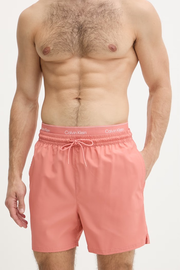 Calvin Klein plavecké šortky pánske LV00N61023 oranžová SS26