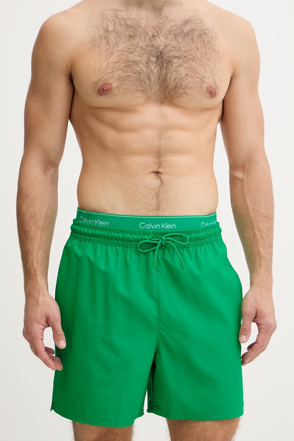 Calvin Klein plavecké šortky pánske LV00N61023 zelená SS26