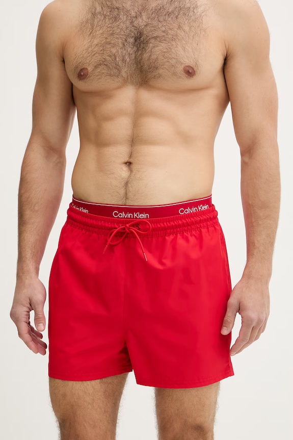Calvin Klein pantaloni scurți de baie pentru bărbați LV00N61024 rosu SS26