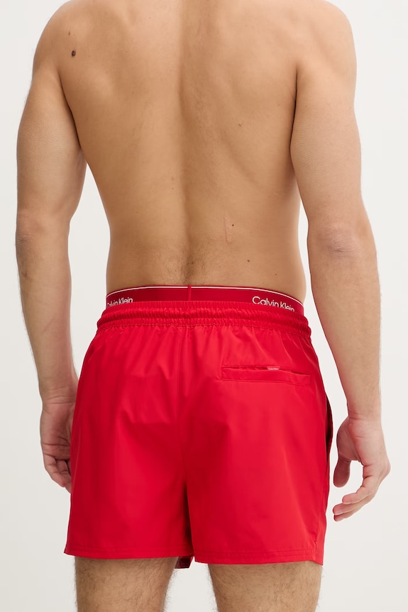Îmbrăcăminte Calvin Klein pantaloni scurți de baie pentru bărbați LV00N61024 rosu