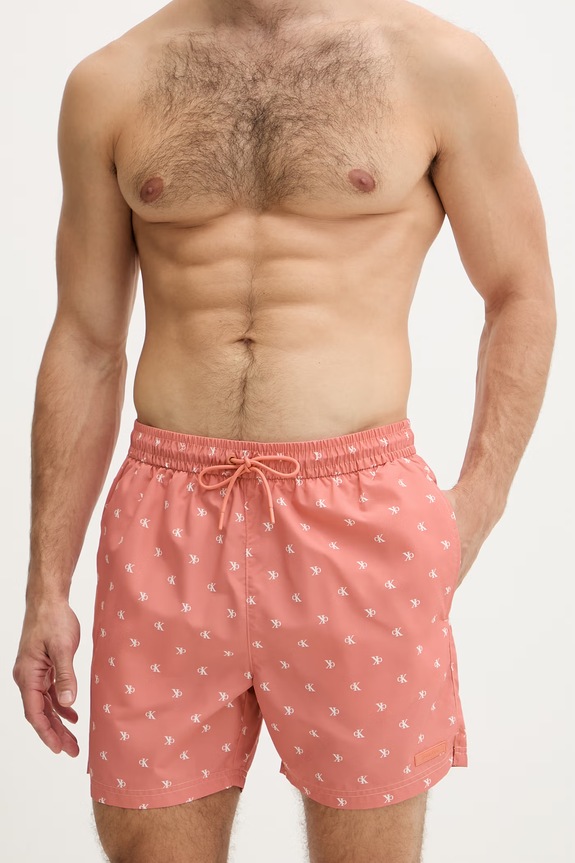Calvin Klein Pantaloni scurți de baie bărbați LV00N61027 portocaliu SS26