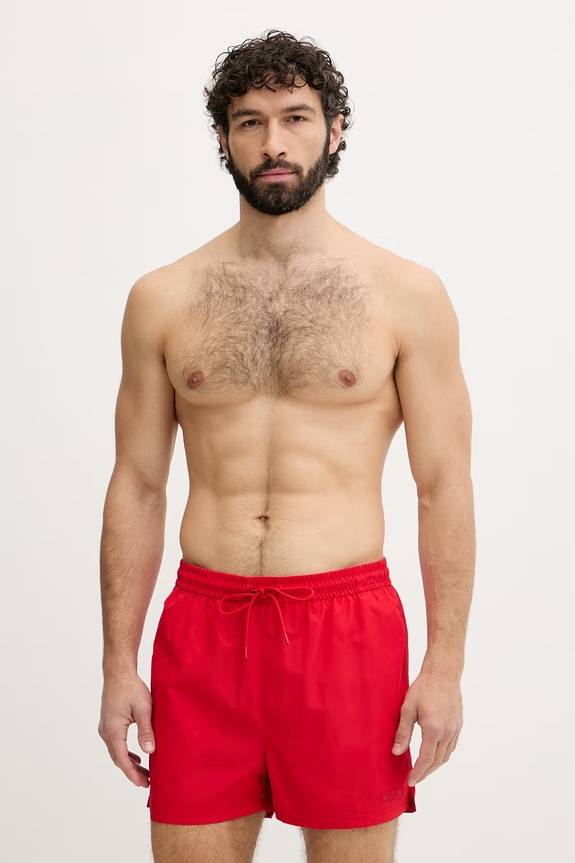 Calvin Klein plavecké šortky pánske červená LV00N61028