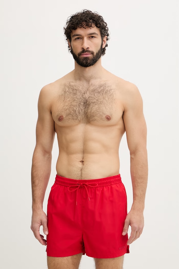 Calvin Klein plavecké šortky pánske červená LV00N61028