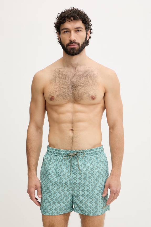 Calvin Klein plavecké šortky pánske zelená LV00N61028