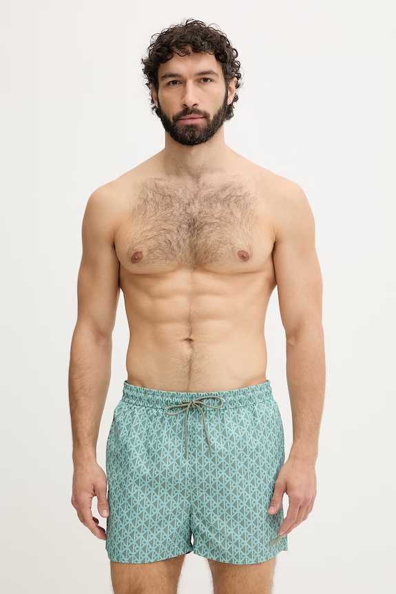 Calvin Klein plavecké šortky pánske zelená LV00N61028