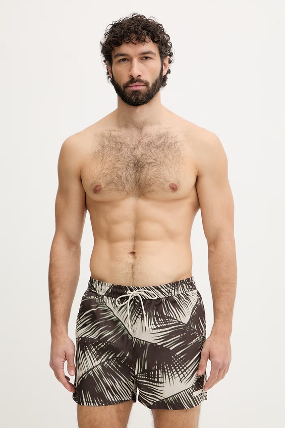 Calvin Klein plavecké šortky pánske hnedá LV00N61028