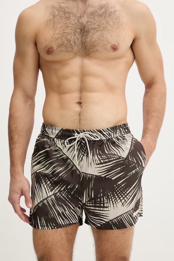 Calvin Klein plavecké šortky pánske LV00N61028 hnedá SS26