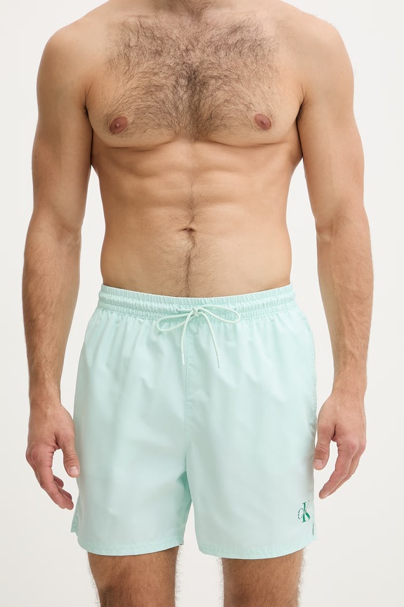 Calvin Klein Plavecké šortky pánske LV00N61045 tyrkysová SS26
