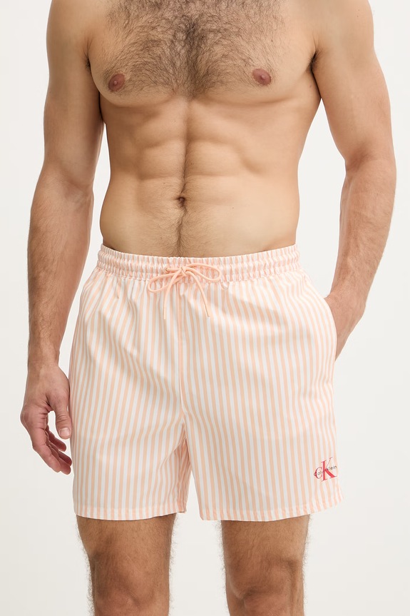 Calvin Klein plavecké šortky pánske LV00N61045 oranžová SS26