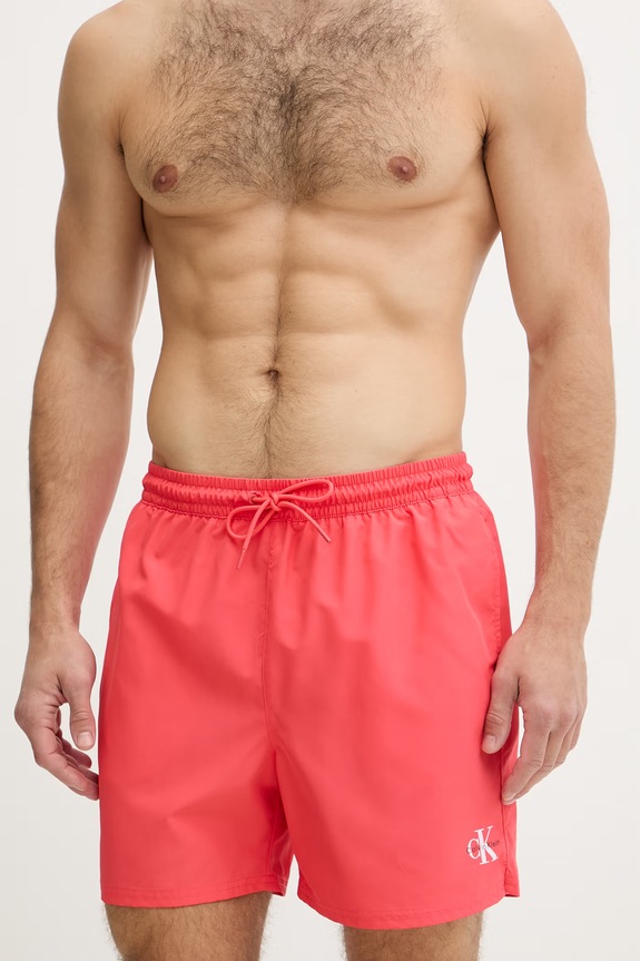 Calvin Klein plavecké šortky pánske LV00N61045 červená SS26