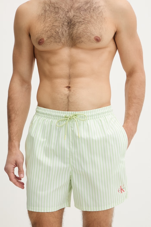 Calvin Klein plavecké šortky pánske LV00N61045 zelená SS26