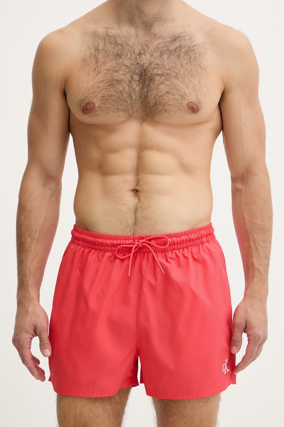 Calvin Klein plavecké šortky pánske LV00N61046 červená SS26