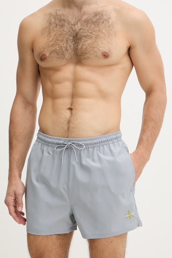 Calvin Klein plavecké šortky pánske LV00N61046 sivá SS26
