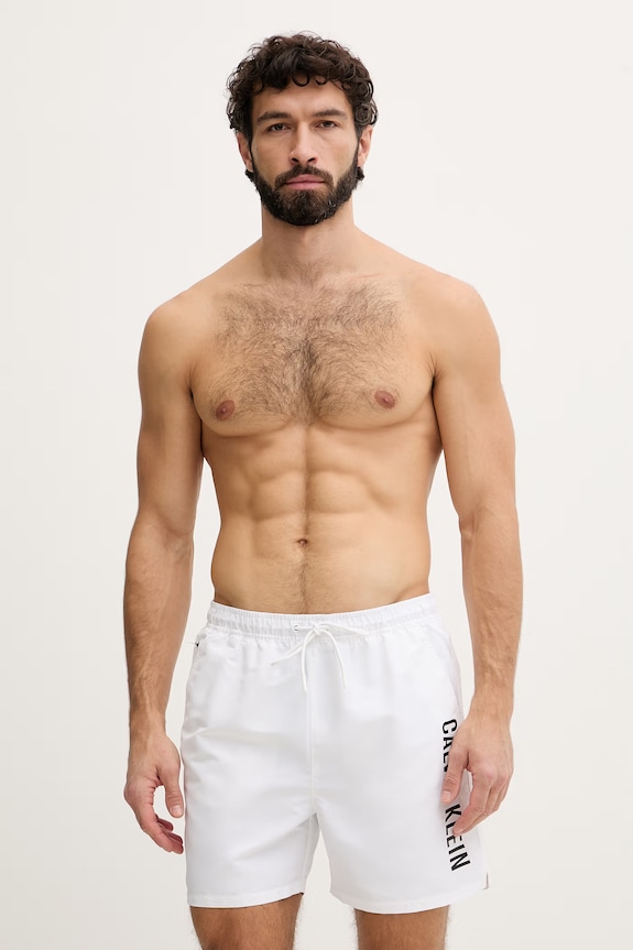 Calvin Klein plavecké šortky pánske biela LV00N61047