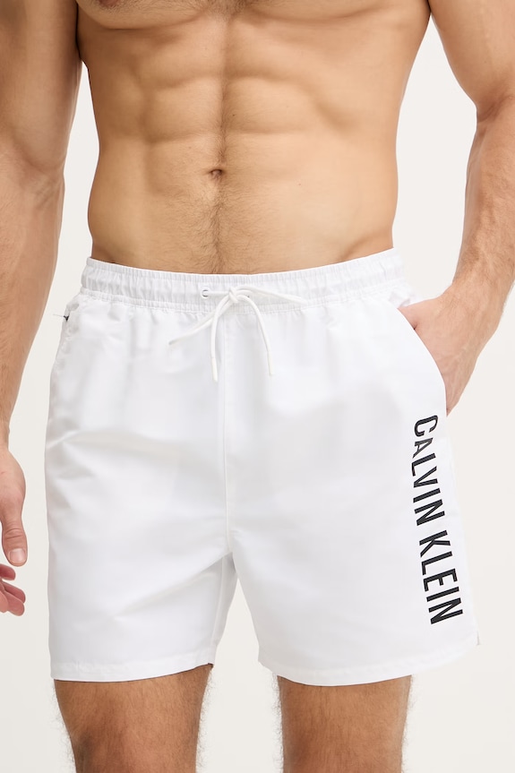 Calvin Klein plavecké šortky pánske LV00N61047 biela SS26