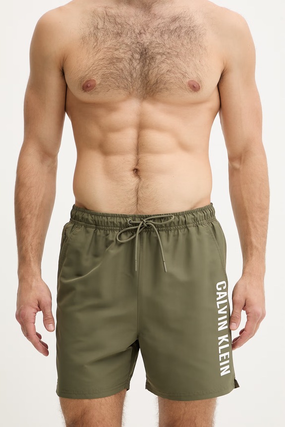 Calvin Klein pantaloni scurți de baie bărbați LV00N61047 verde SS26