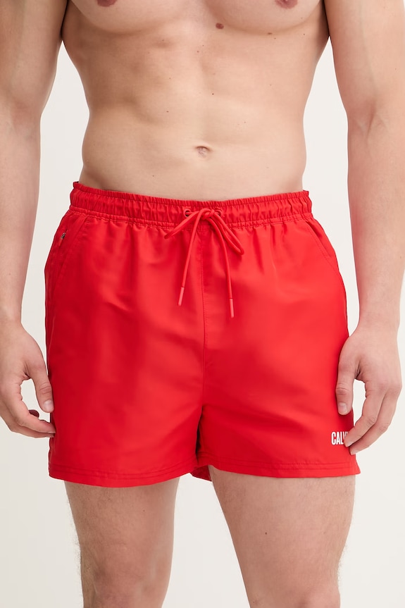 Calvin Klein kopalne kratke hlače moške LV00N61048 rdeča SS26