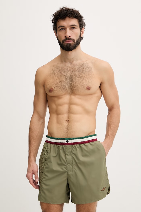 Aeronautica Militare pantaloni scurți de baie bărbați verde BW0233UCT02967