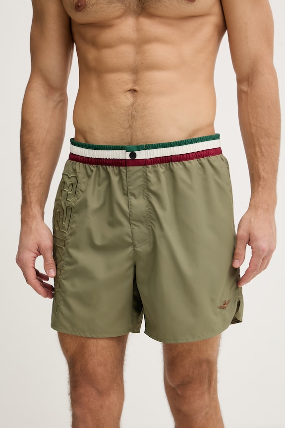Aeronautica Militare pantaloni scurți de baie bărbați BW0233UCT02967 verde SS26