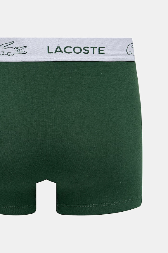 Одежда Lacoste боксеры для мужчин из хлопка с эластаном 3 шт. 5H3583 зелёный