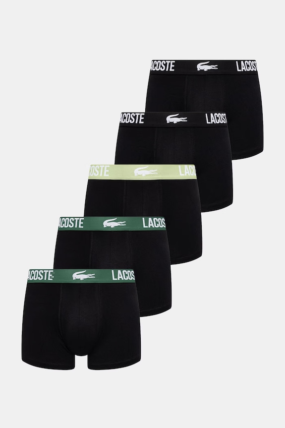 Lacoste bokserki dopasowane męskie bawełniane z elastanem 5-pack czarny 5H9305