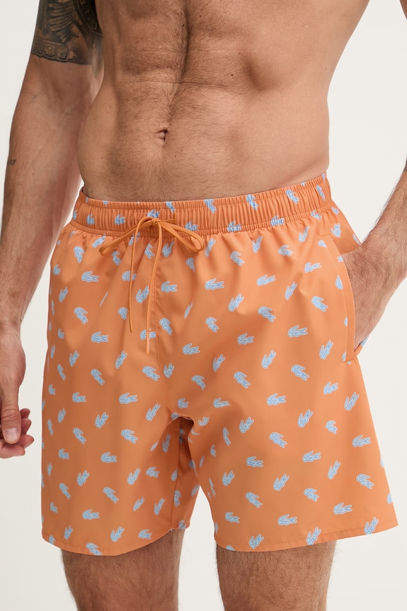 Lacoste pantaloni scurți de baie pentru bărbați MH1851 portocaliu SS26