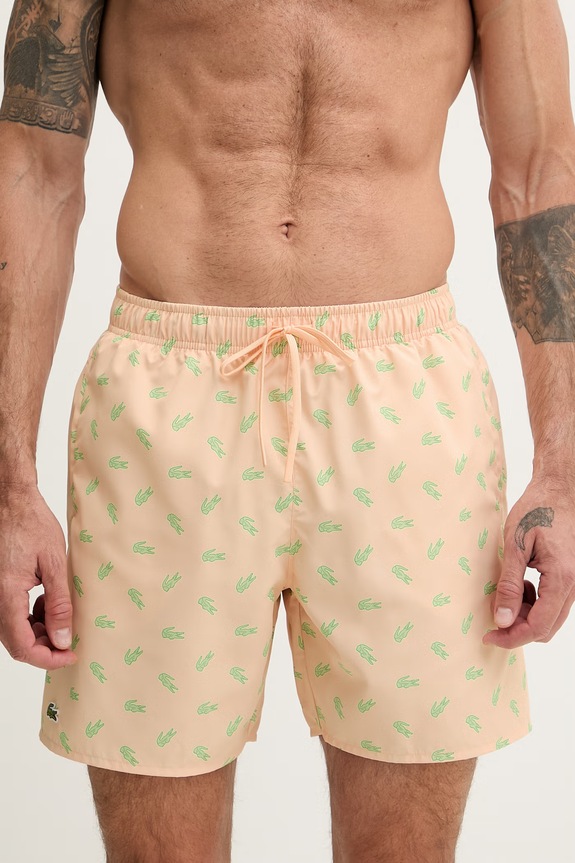 Lacoste pantaloni scurți de baie pentru bărbați MH1851 portocaliu SS26