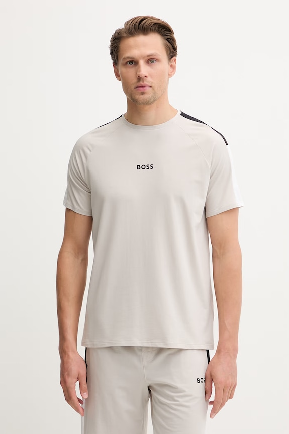 BOSS tricou de pijama pentru bărbați, cu modal Shirt RN bej 50557056